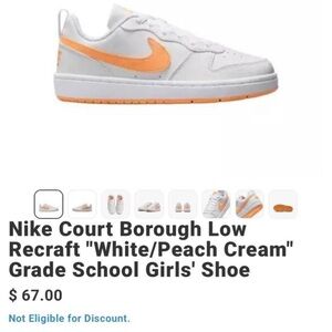 Nike Kids Sneakers - White and Peach